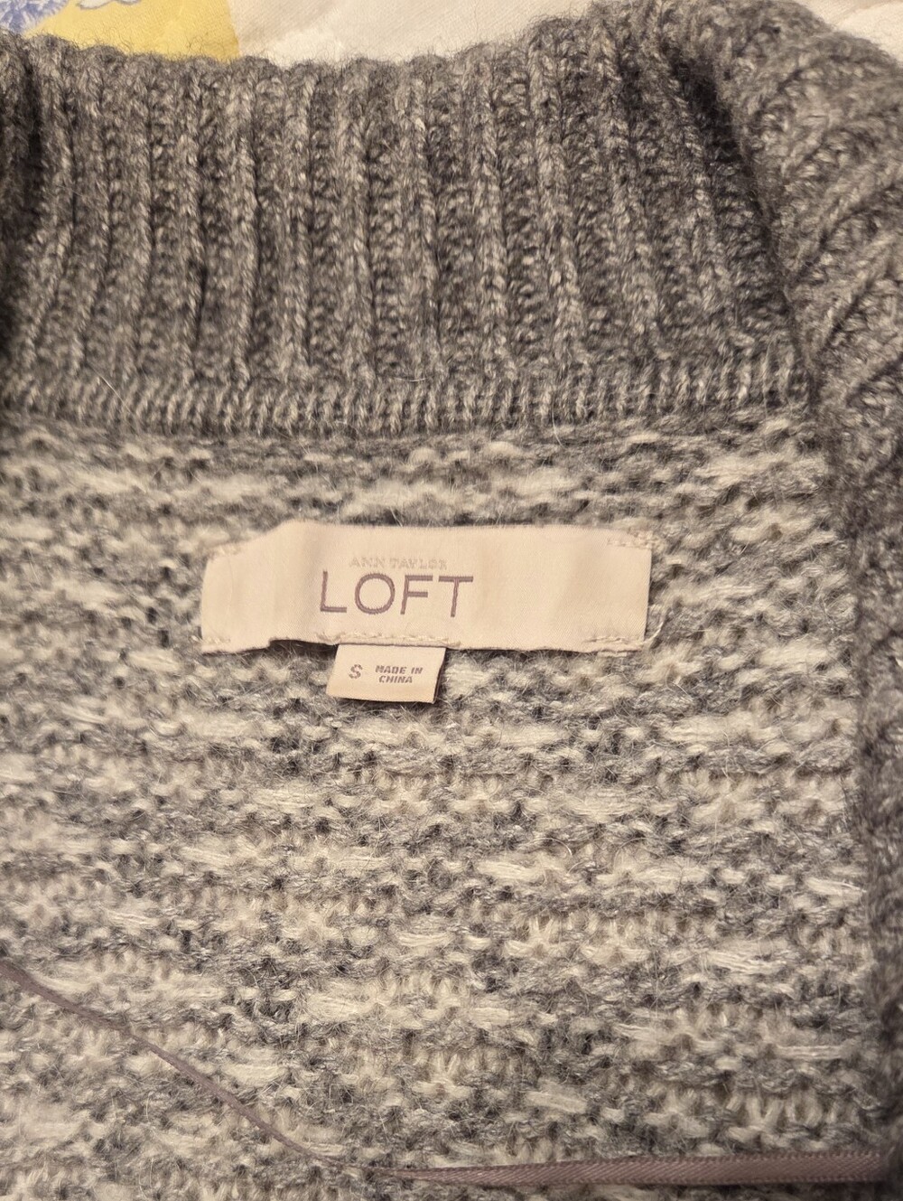 LOFT Women's Gray Knit Open Cardigan Sweater - Picture 6 of 7